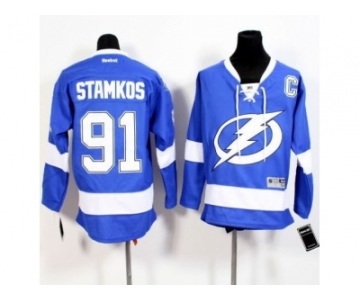 Youth Tampa Bay Lightning #91 Steven Stamkos Royal Blue Stitched NHL Jersey