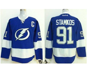 nhl jerseys tampa bay lightning #91 stamkos blue[2014 new stadium][patch C]