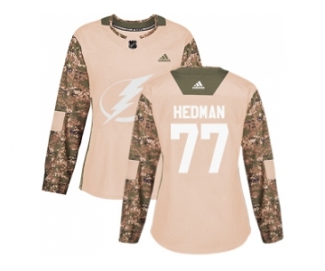 Women Adidas Tampa Bay Lightning #77 Victor Hedman Camo Authentic 2017 Veterans Day Stitched NHL Jersey