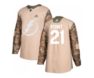 Youth Adidas Tampa Bay Lightning #21 Brayden Point Camo Authentic 2017 Veterans Day Stitched NHL Jersey