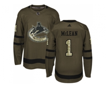Adidas Vancouver Canucks #1 Kirk Mclean Green Salute to Service Stitched NHL Jersey