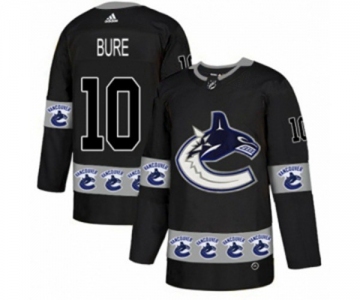 Adidas Vancouver Canucks #10 Pavel Bure Authentic Black Team Logo Fashion NHL Jersey