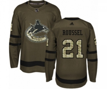 Adidas Vancouver Canucks #21 Antoine Roussel Authentic Green Salute to Service NHL Jersey