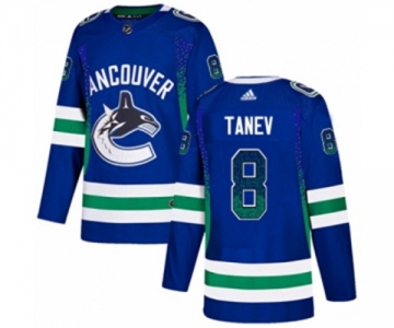 Adidas Vancouver Canucks #8 Christopher Tanev Authentic Blue Drift Fashion NHL Jersey