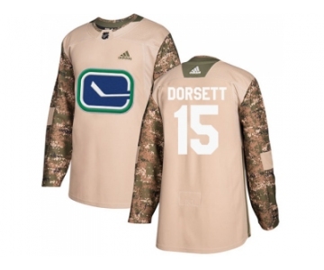 Men Adidas Vancouver Canucks #15 Derek Dorsett Camo Authentic 2017 Veterans Day Stitched NHL Jersey