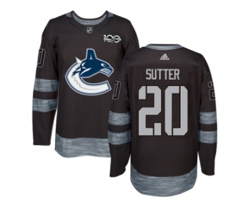 Men Adidas Vancouver Canucks #20 Brandon Sutter Black 1917-2017 100th Anniversary Stitched NHL Jersey