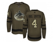 Men Adidas Vancouver Canucks #4 Michael Del Zotto Green Salute to Service Stitched NHL Jersey
