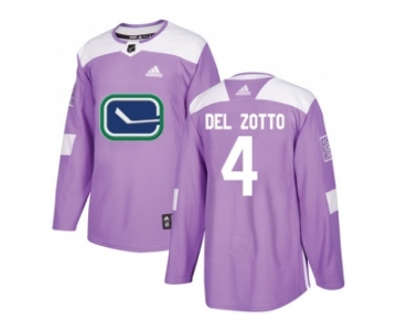 Men Adidas Vancouver Canucks #4 Michael Del Zotto Purple Authentic Fights Cancer Stitched NHL Jersey