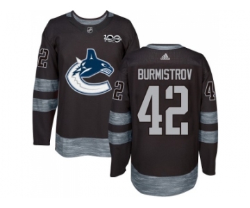 Men Adidas Vancouver Canucks #42 Alex Burmistrov Black 1917-2017 100th Anniversary Stitched NHL Jersey