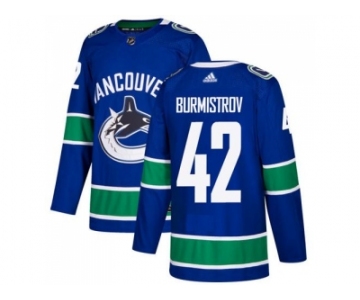 Men Adidas Vancouver Canucks #42 Alex Burmistrov Blue Home Authentic Stitched NHL Jersey
