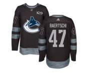 Men Adidas Vancouver Canucks #47 Sven Baertschi Black 1917-2017 100th Anniversary Stitched NHL Jersey