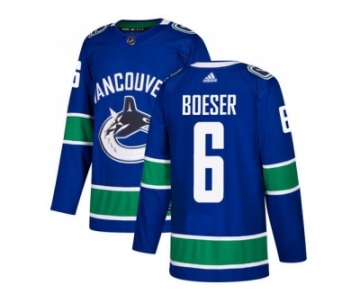 Men Adidas Vancouver Canucks #6 Brock Boeser Blue Home Authentic Stitched NHL Jersey