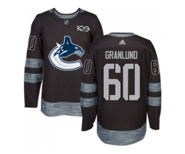 Men Adidas Vancouver Canucks #60 Markus Granlund Black 1917-2017 100th Anniversary Stitched NHL Jersey