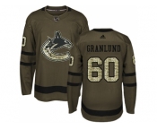 Men Adidas Vancouver Canucks #60 Markus Granlund Green Salute to Service Stitched NHL Jersey