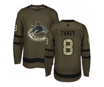 Men Adidas Vancouver Canucks #8 Christopher Tanev Green Salute to Service Stitched NHL Jersey