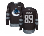 Men Adidas Vancouver Canucks #89 Sam Gagner Black 1917-2017 100th Anniversary Stitched NHL Jersey