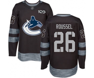 Men's Canucks #26 Antoine Roussel Black 1917-2017 100th Anniversary Stitched Hockey Jersey