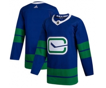 Men's Canucks Blank Blue Alternate Authentic Stitched Hockey Jersey