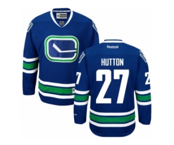 Men's Reebok Vancouver Canucks #27 Ben Hutton Authentic Royal Blue Third NHL Jersey