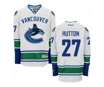 Men's Reebok Vancouver Canucks #27 Ben Hutton Authentic White Away NHL Jersey