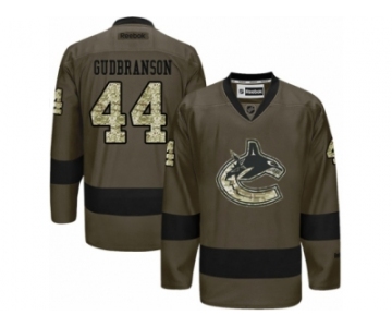 Men's Reebok Vancouver Canucks #44 Erik Gudbranson Authentic Green Salute to Service NHL Jersey