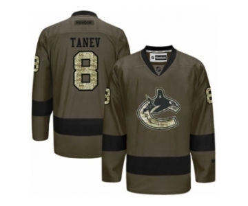 Men's Reebok Vancouver Canucks #8 Christopher Tanev Authentic Green Salute to Service NHL Jersey