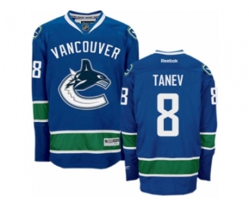 Men's Reebok Vancouver Canucks #8 Christopher Tanev Authentic Navy Blue Home NHL Jersey
