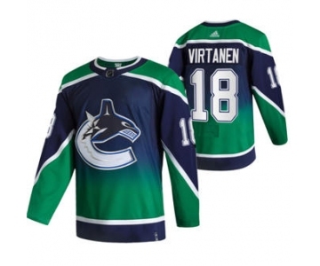 Men's Vancouver Canucks #18 Jake Virtanen Green 2020-21 Reverse Retro Alternate Hockey Jersey