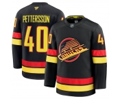 Men's Vancouver Canucks #40 Elias Pettersson Black 2024-25 Alternate Stitched Hockey Jersey