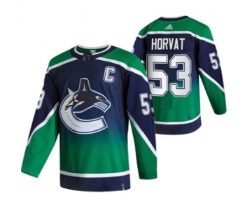 Men's Vancouver Canucks #53 Bo Horvat Green 2020-21 Reverse Retro Alternate Hockey Jersey