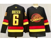 Men's Vancouver Canucks #6 Brock Boeser Black 2024-25 Alternate Stitched Hockey Jersey