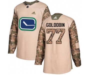 Men's Vancouver Canucks #77 Nikolay Goldobin Camo 2017 Veterans Day Stitched Hockey Jersey