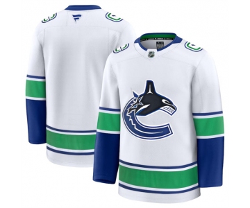 Men's Vancouver Canucks Blank White 2024-25 Away Stitched Hockey Jersey
