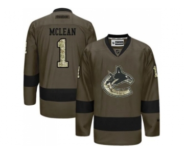 Vancouver Canucks #1 Kirk Mclean Green Salute to Service Stitched NHL Jersey