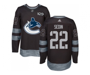 Vancouver Canucks #22 Daniel Sedin Black 1917-2017 100th Anniversary Stitched NHL Jersey