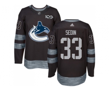 Vancouver Canucks #33 Henrik Sedin Black 1917-2017 100th Anniversary Stitched NHL Jersey