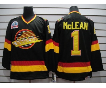 nhl jerseys vancouver canucks #1 mclean black ccm