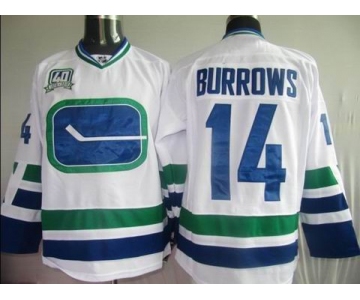 nhl jerseys vancouver canucks #14 burrows white(40th)