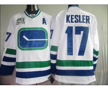 nhl jerseys vancouver canucks #17 kesler white(40th)