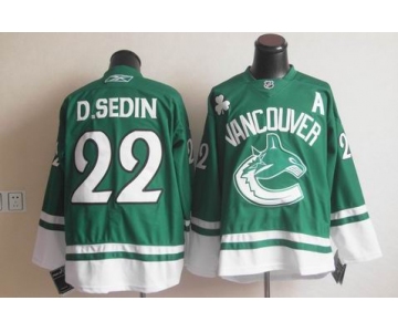 nhl jerseys vancouver canucks #22 d.sedin green