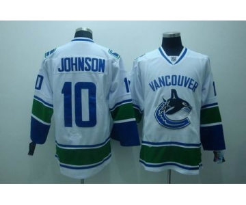 nhl vancouver canucks #10 johnson white