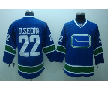nhl vancouver canucks #22 d.sedin blue 3rd