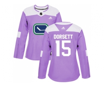 Women Adidas Vancouver Canucks #15 Derek Dorsett Purple Authentic Fights Cancer Stitched NHL Jersey