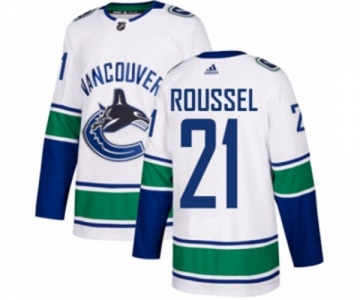 Youth Adidas Vancouver Canucks #21 Antoine Roussel Authentic White Away NHL Jersey