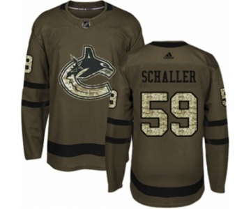 Youth Adidas Vancouver Canucks #59 Tim Schaller Premier Green Salute to Service NHL Jersey