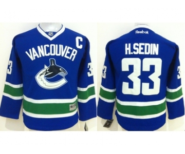 youth nhl jerseys vancouver canucks #33 h.sedin blue