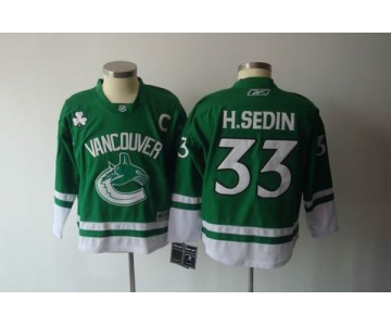 youth nhl jerseys vancouver canucks #33 h.sedin green(2011 new)