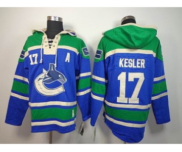 nhl jerseys vancouver canucks #17 kesler green-blue[pullover hooded sweatshirt][A patch]