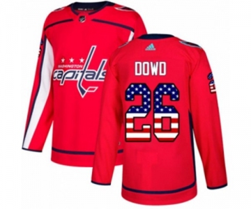 Adidas Washington Capitals #26 Nic Dowd Authentic Red USA Flag Fashion NHL Jersey