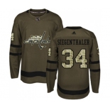 Adidas Washington Capitals #34 Jonas Siegenthaler Authentic Green Salute to Service NHL Jersey